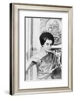Prime Minister Indira Gandhi of India at the National Press Club Washington, 1966-Warren K^ Leffler-Framed Photographic Print