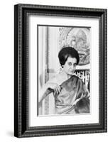 Prime Minister Indira Gandhi of India at the National Press Club Washington, 1966-Warren K^ Leffler-Framed Photographic Print