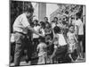 Prime Minister Kuan Yew Lee Talking to Children While Visiting a Housing Project-null-Mounted Photographic Print