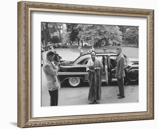 Prime Minister of Ghana, Kwame Nkrumah Arriving at the White House-Ed Clark-Framed Photographic Print