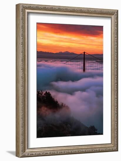 Prime Mood Dark Morning Fog & Sunrise Burn San Francisco Golden Gate-Vincent James-Framed Photographic Print