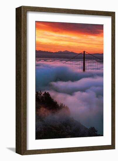 Prime Mood Dark Morning Fog & Sunrise Burn San Francisco Golden Gate-Vincent James-Framed Photographic Print