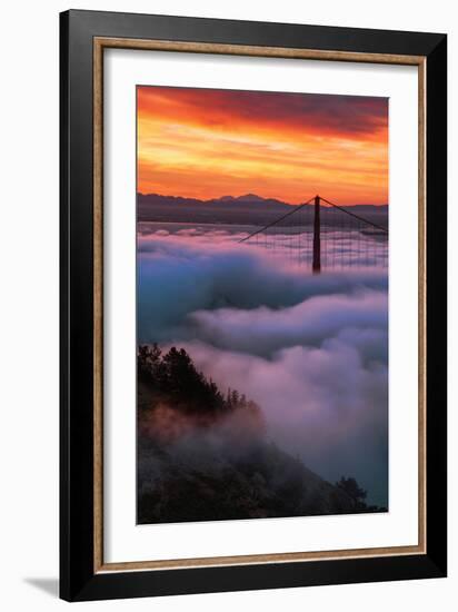 Prime Mood Dark Morning Fog & Sunrise Burn San Francisco Golden Gate-Vincent James-Framed Photographic Print