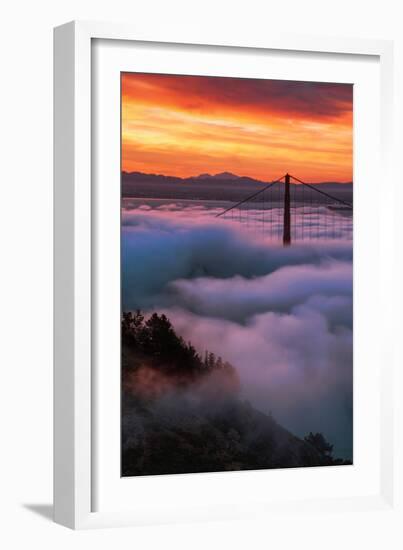 Prime Mood Dark Morning Fog & Sunrise Burn San Francisco Golden Gate-Vincent James-Framed Photographic Print
