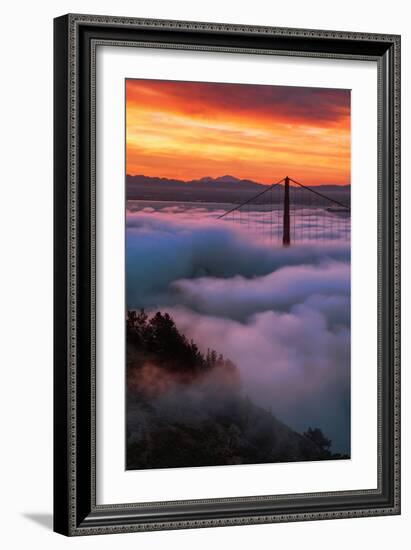 Prime Mood Dark Morning Fog & Sunrise Burn San Francisco Golden Gate-Vincent James-Framed Photographic Print