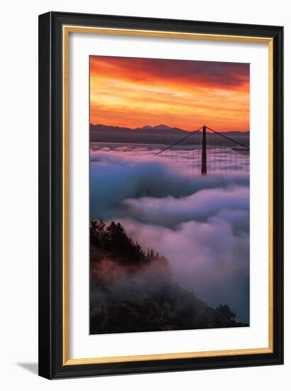 Prime Mood Dark Morning Fog & Sunrise Burn San Francisco Golden Gate-Vincent James-Framed Photographic Print