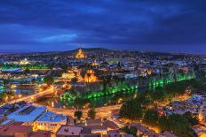 Evening View of Tbilisi from Narikala Fortress, Georgian Country-PrimePhoto-Photographic Print