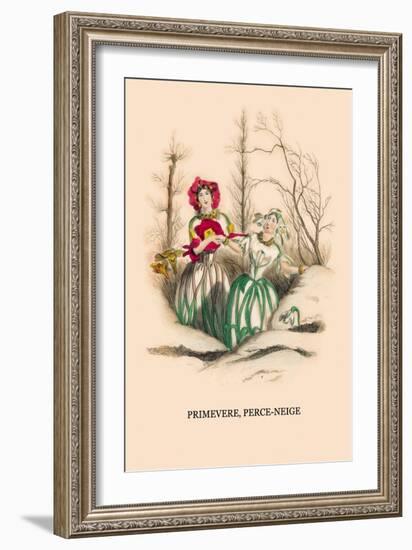 Primevere, Perce-Neige-J.J. Grandville-Framed Art Print