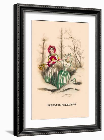 Primevere, Perce-Neige-J.J. Grandville-Framed Art Print