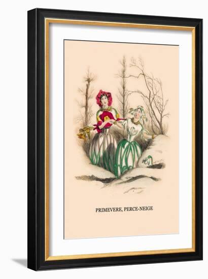 Primevere, Perce-Neige-J.J. Grandville-Framed Art Print