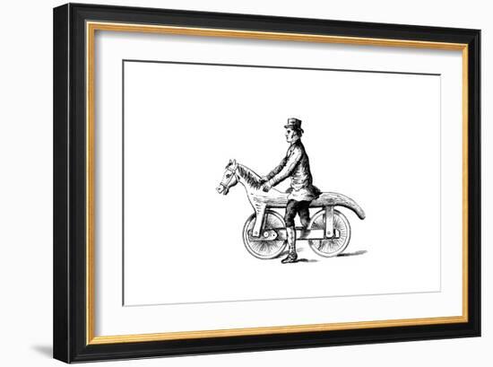 Primitive Bicycle, a Form of Dandy Horse, C1818-null-Framed Giclee Print