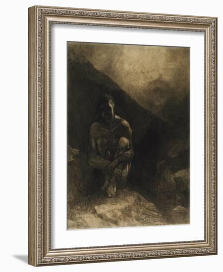 Primitive Man, 1872-Odilon Redon-Framed Giclee Print