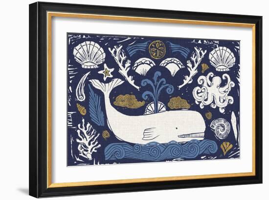 Primitive Sea I Dark-Daphne Brissonnet-Framed Art Print