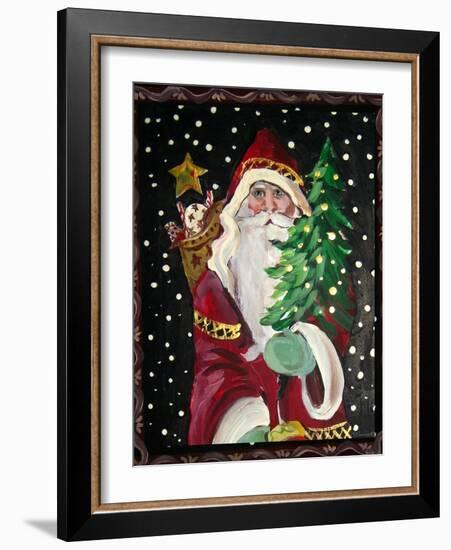 Primitive Snowman & Toys-sylvia pimental-Framed Art Print