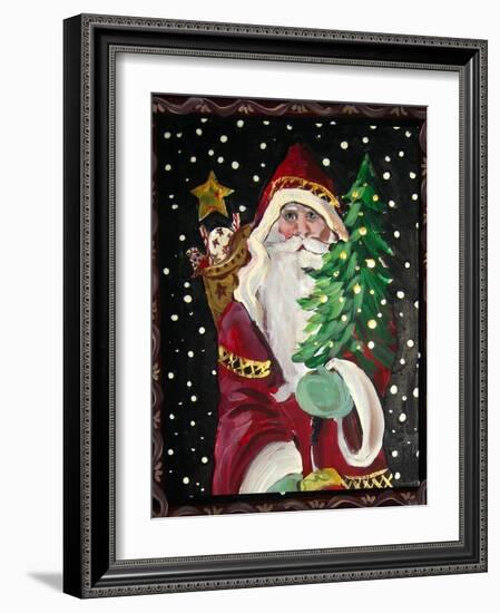 Primitive Snowman & Toys-sylvia pimental-Framed Art Print