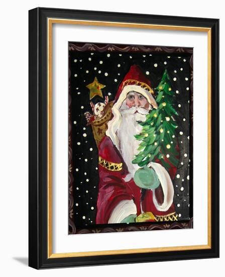 Primitive Snowman & Toys-sylvia pimental-Framed Art Print