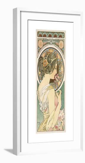 Primrose, 1899 -Focus-Alphonse Mucha-Framed Premium Giclee Print