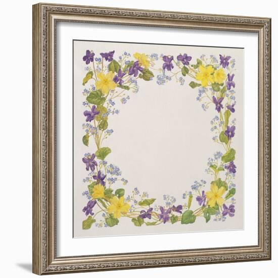 Primrose and Violet Square-Linda Benton-Framed Giclee Print