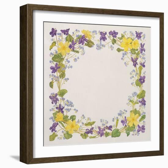 Primrose and Violet Square-Linda Benton-Framed Giclee Print