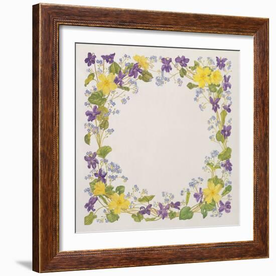 Primrose and Violet Square-Linda Benton-Framed Giclee Print