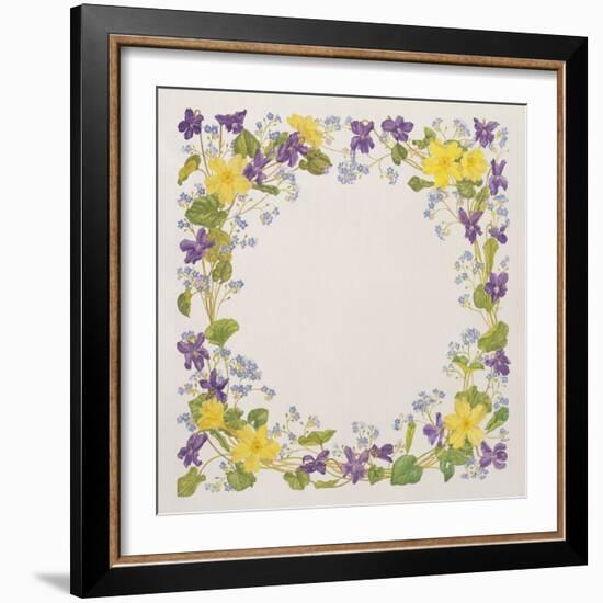 Primrose and Violet Square-Linda Benton-Framed Giclee Print