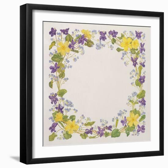 Primrose and Violet Square-Linda Benton-Framed Giclee Print