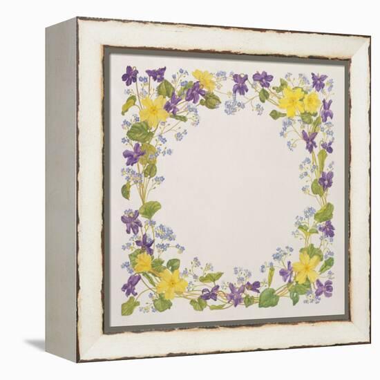 Primrose and Violet Square-Linda Benton-Framed Premier Image Canvas