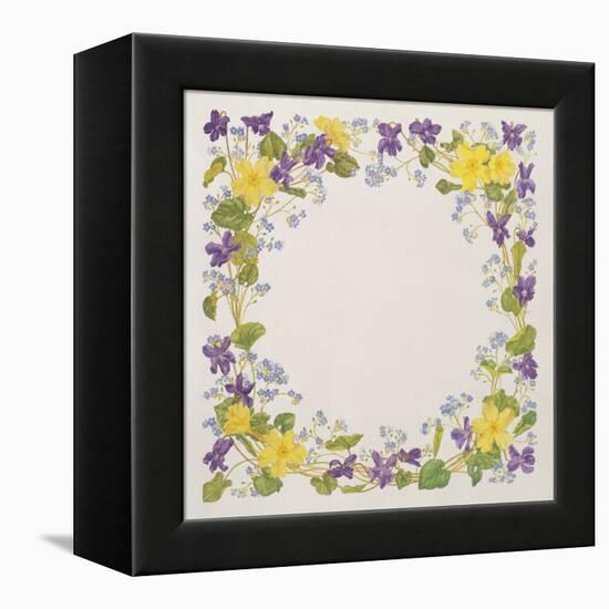 Primrose and Violet Square-Linda Benton-Framed Premier Image Canvas