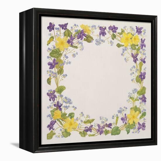 Primrose and Violet Square-Linda Benton-Framed Premier Image Canvas