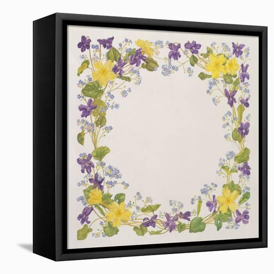 Primrose and Violet Square-Linda Benton-Framed Premier Image Canvas