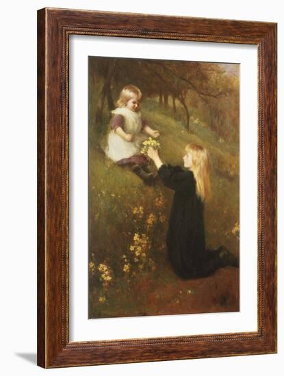 Primroses-John White-Framed Giclee Print