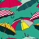 Retro Pattern with Colorful Umbrellas-Primsky-Art Print