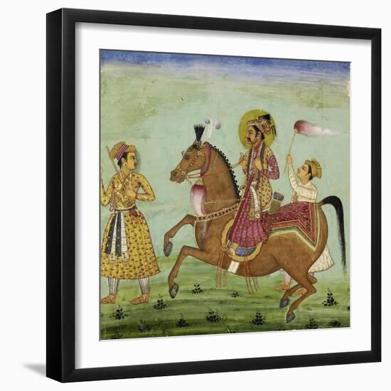 Prince à cheval accompagné de deux serviteurs-null-Framed Giclee Print