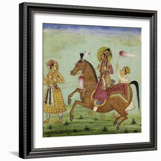 Prince à cheval accompagné de deux serviteurs-null-Framed Giclee Print