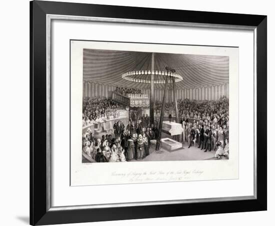 Prince Albert Laying the First Stone at the Royal Exchange, London, 1842-Harlen Melville-Framed Giclee Print