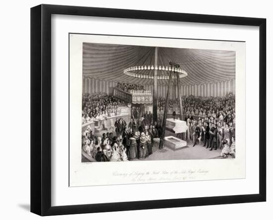 Prince Albert Laying the First Stone at the Royal Exchange, London, 1842-Harlen Melville-Framed Giclee Print