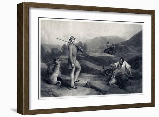 Prince Albert Stag Hunting, Mid-19th Century-Edwin Henry Landseer-Framed Giclee Print