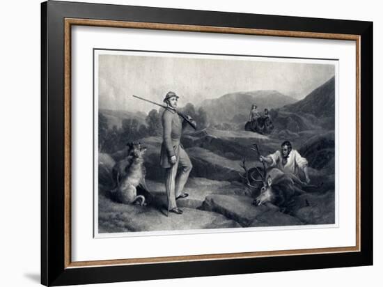 Prince Albert Stag Hunting, Mid-19th Century-Edwin Henry Landseer-Framed Giclee Print