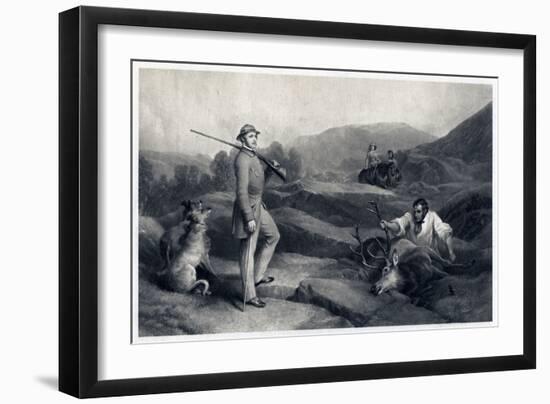 Prince Albert Stag Hunting, Mid-19th Century-Edwin Henry Landseer-Framed Giclee Print