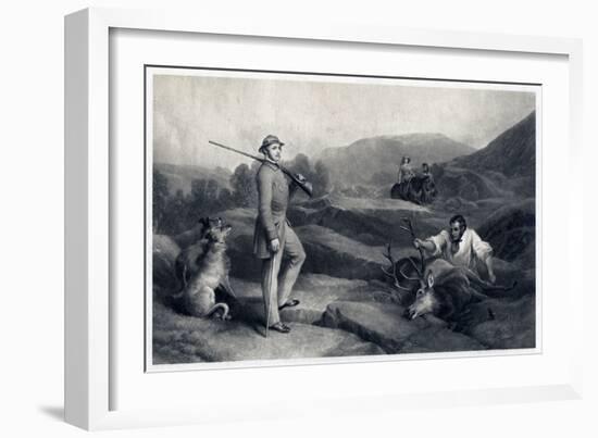 Prince Albert Stag Hunting, Mid-19th Century-Edwin Henry Landseer-Framed Giclee Print