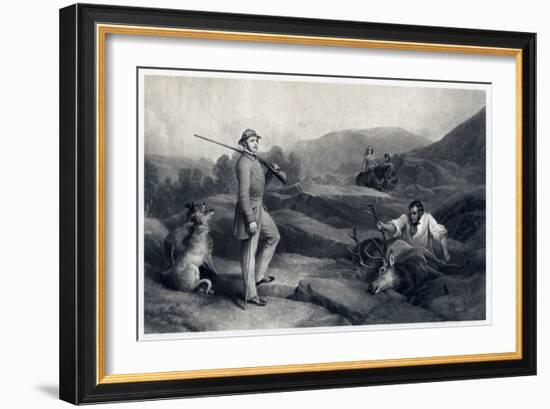 Prince Albert Stag Hunting, Mid-19th Century-Edwin Henry Landseer-Framed Giclee Print