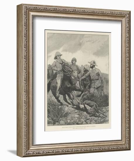 Prince Albert Victor in India, Hunting Black Buck with Cheetah at Hyderabad-Richard Caton Woodville II-Framed Giclee Print