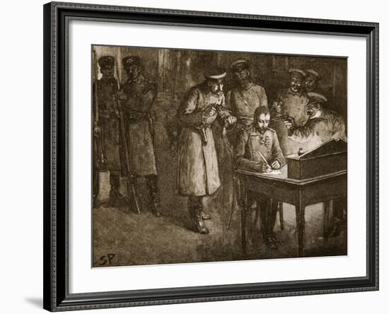 Prince Alexander of Bulgaria Signing His Abdication-null-Framed Giclee Print