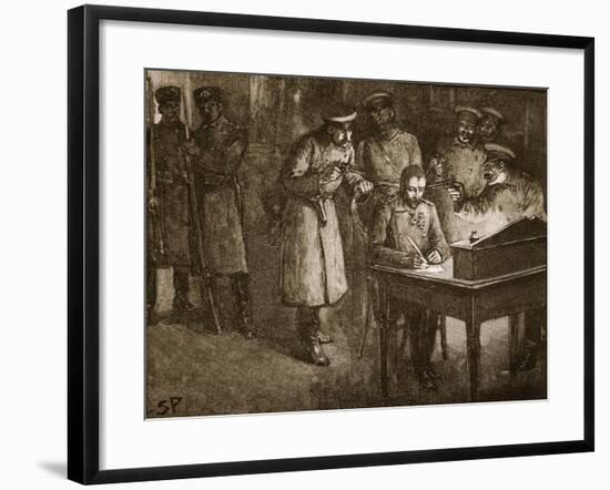 Prince Alexander of Bulgaria Signing His Abdication-null-Framed Giclee Print