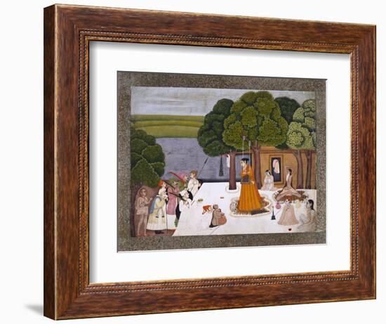 Prince and Attendants Visiting Noble Yogini at an Ashram, India-null-Framed Giclee Print