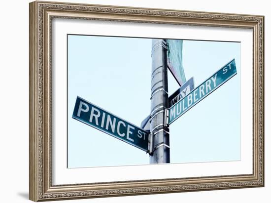 Prince and Mulberry Street Signs, Little Italy, New York City-Sabine Jacobs-Framed Photographic Print