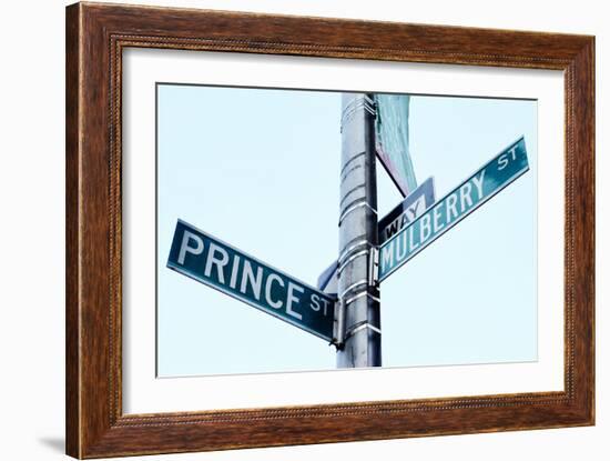 Prince and Mulberry Street Signs, Little Italy, New York City-Sabine Jacobs-Framed Photographic Print