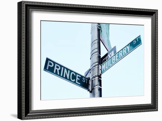 Prince and Mulberry Street Signs, Little Italy, New York City-Sabine Jacobs-Framed Photographic Print