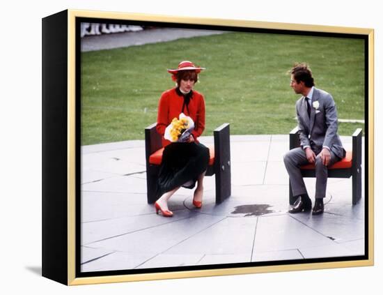 Prince and Princess of Wales at Caernarvon During Tour of Wales, October 1981-null-Framed Premier Image Canvas