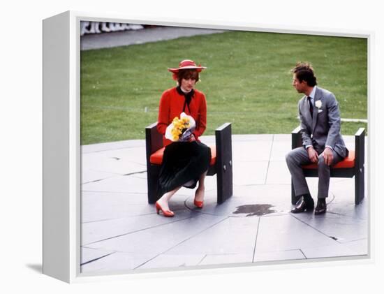 Prince and Princess of Wales at Caernarvon During Tour of Wales, October 1981-null-Framed Premier Image Canvas
